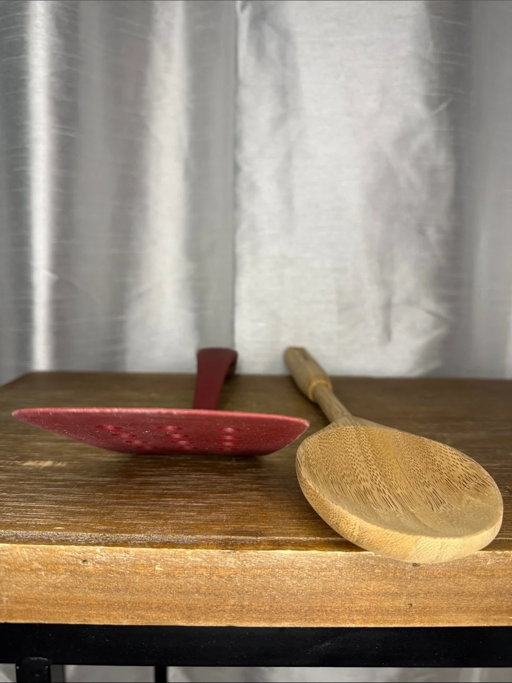 KitchenAid Empire Red Spatula & Bamboo Wooden Spoon